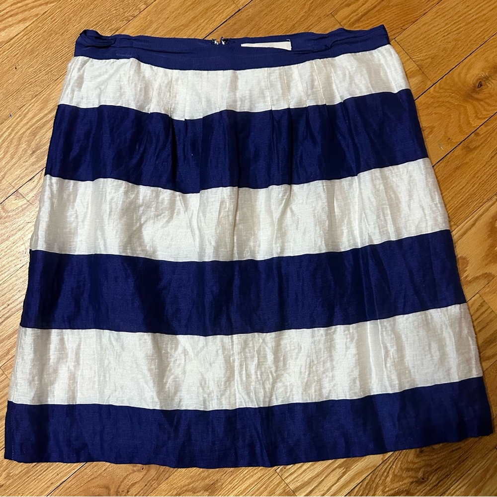 LOFT Blue and White A-Line Skirt